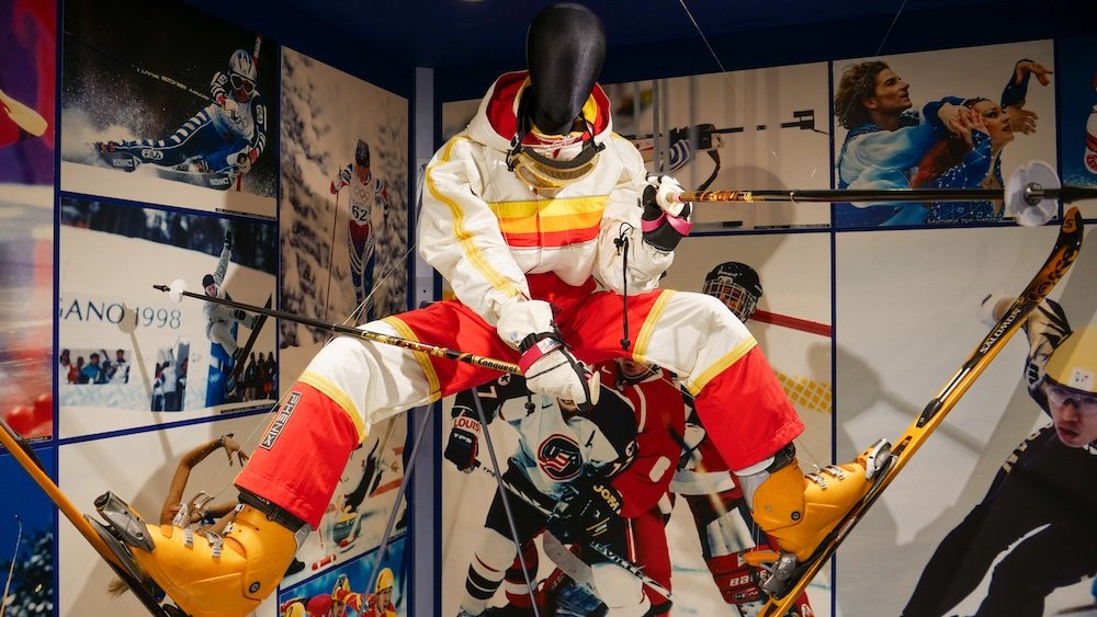 Nagano Olympic Museum with an incredible ski jump display in Nagano city, Japan 