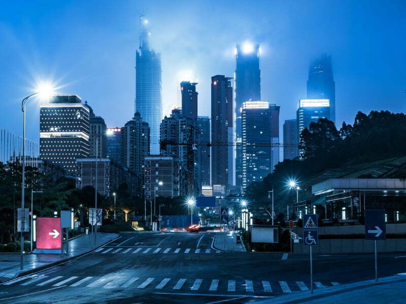 Nanning Travel Guide: Things to do in Nanning, China marvelling at the city architecture during blue hour