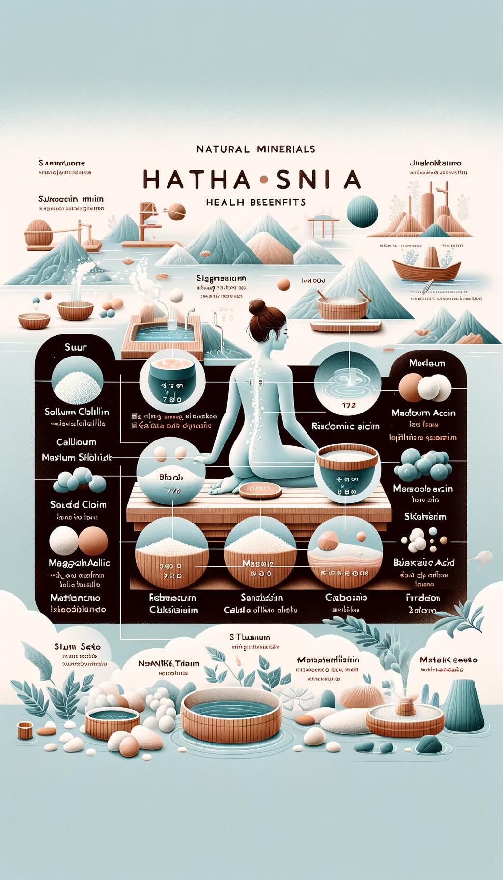 natural minerals found in Japanese onsens and their health benefits infographic 