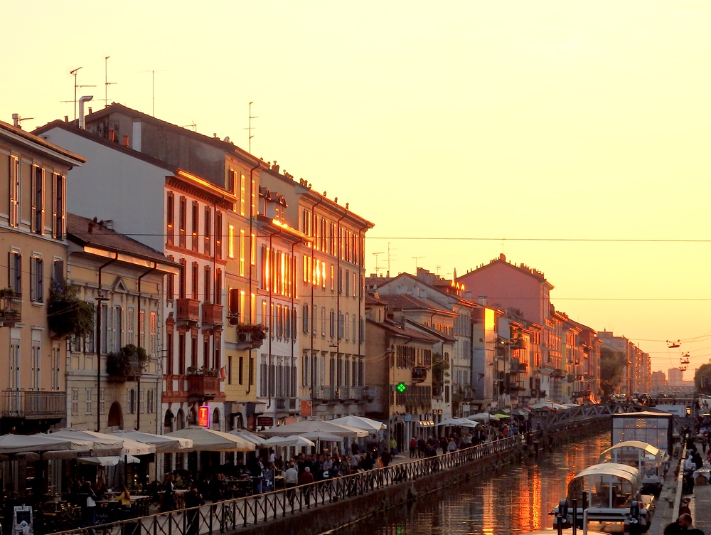 Navigli district home to some of the best Aperitivo in Milan, Italy
