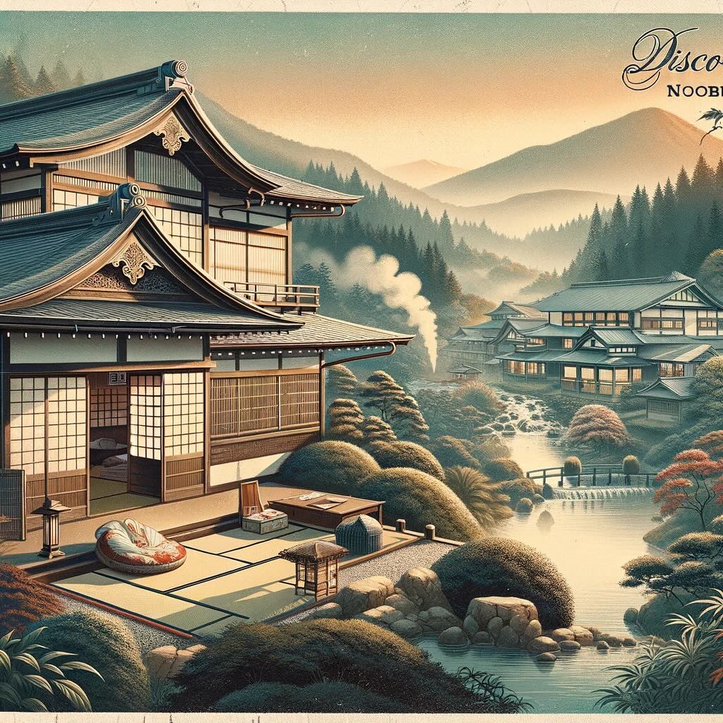 Noboribetsu offers travels ryokan experiences that allow you to experience traditional Japanese culture - digital art 