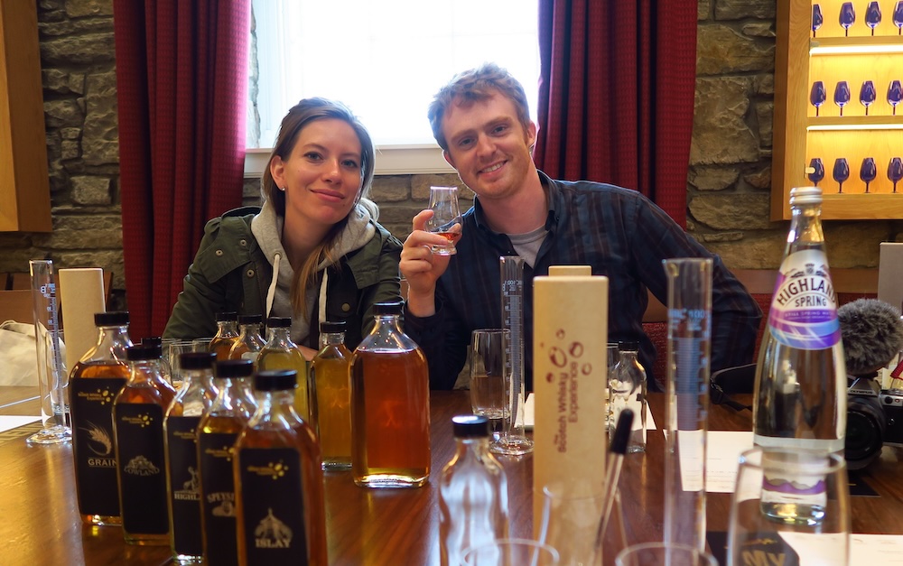 Nomadic Samuel and That Backpacker enjoying Scotch Whisky tasting in Edinburgh, Scotland 