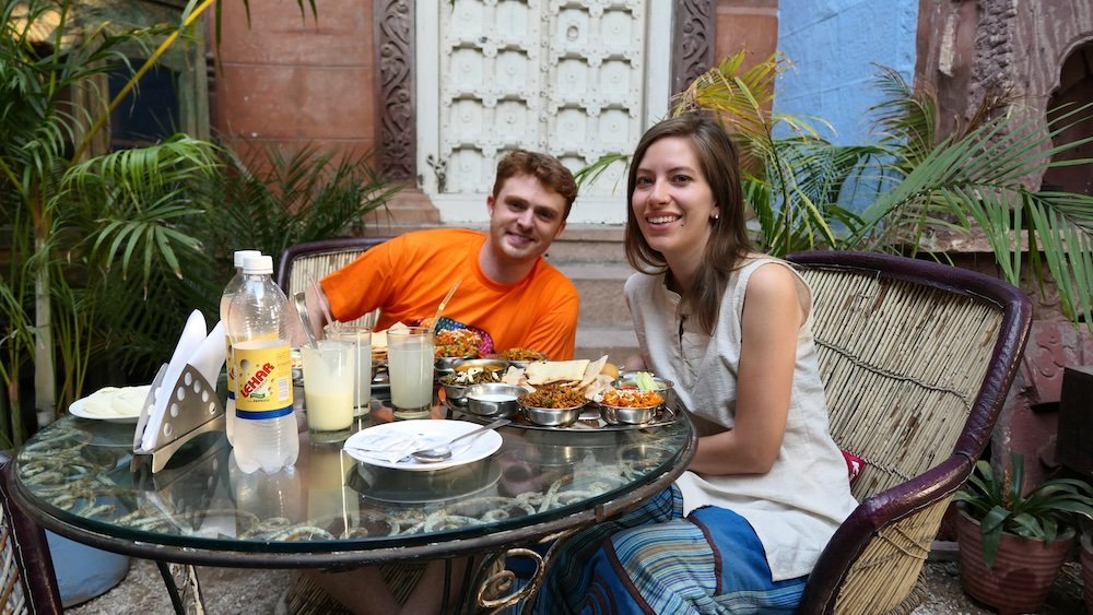 Nomadic Samuel and That Backpacker feasting on local in Jodhpur, Rajasthan, India 