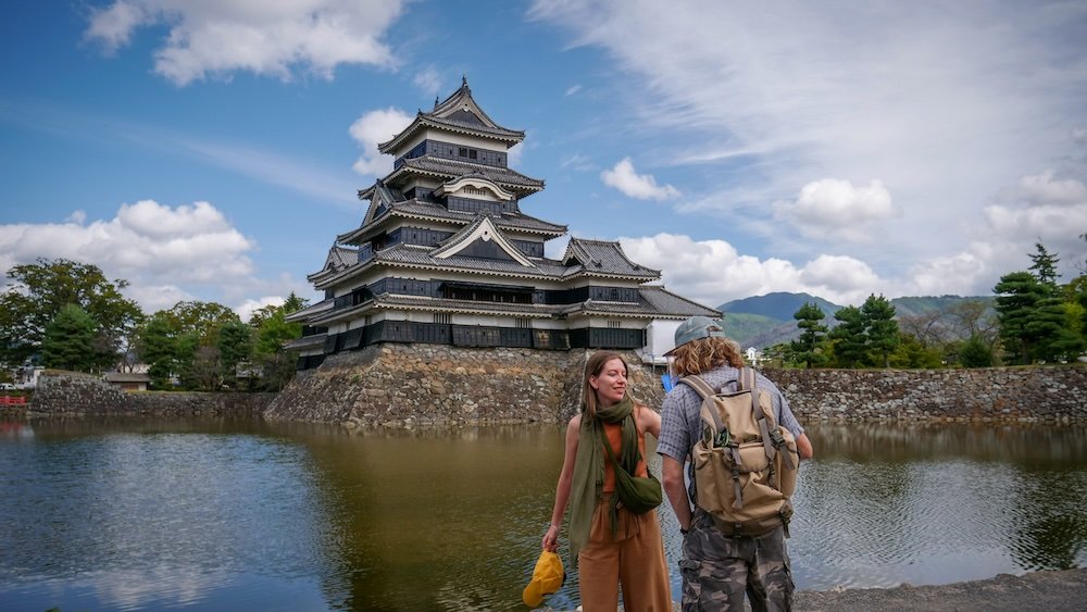 Nomadic Samuel and That Backpacker visiting Matsumoto Castle in Japan 