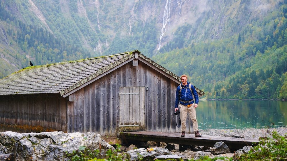 Nomadic Samuel enjoying exploring Berchtesgaden National Park in Germany on foot with camera in hand