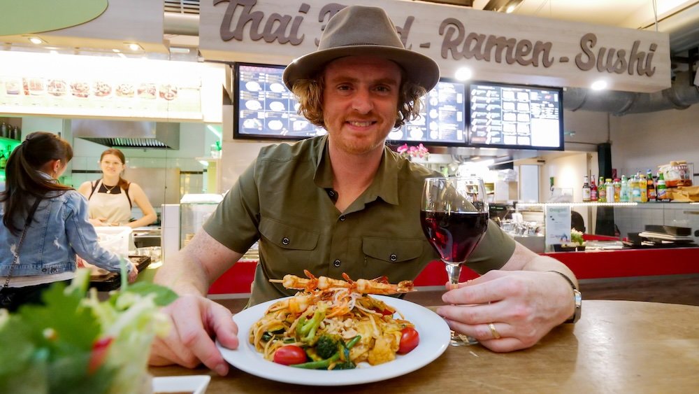 Nomadic Samuel enjoying tasty cuisine in Freiburg im Breisgau, Germany 