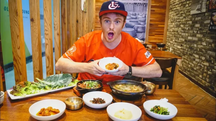 Nomadic Samuel excited about an epic Korean breakfast spread in Busan, South Korea 