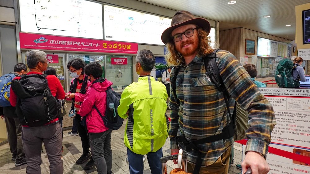 Nomadic Samuel excited, eager and ready to take the Tateyama Kurobe Alpine Route