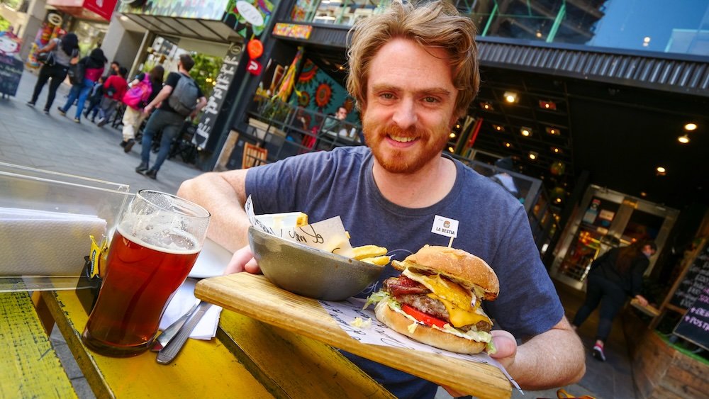 Nomadic Samuel excited to be feasting on gourmet burgers and craft beer in Cordoba city, Argentina 