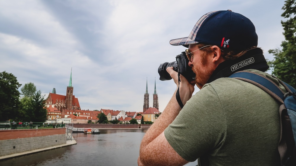 Nomadic Samuel taking photos in Wroclaw, Poland 