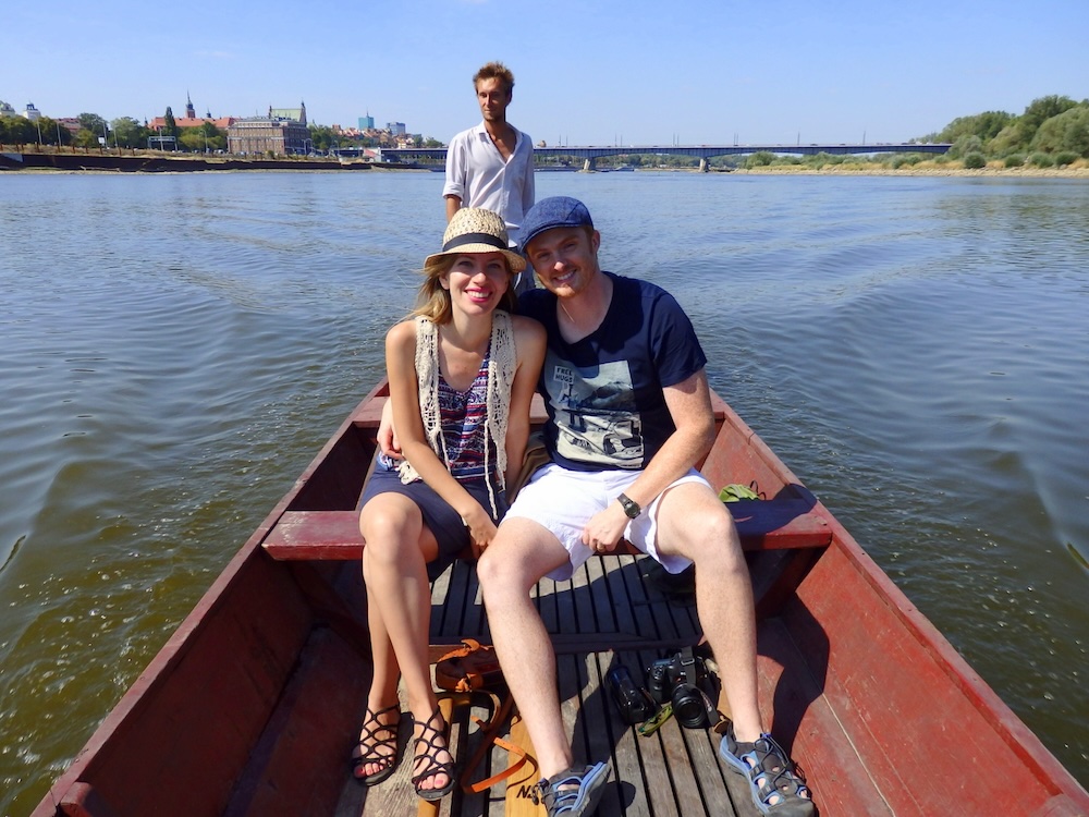 Nomadic Samuel and That Backpacker Audrey Bergner enjoying Vistula River cruise in Warsaw, Poland 