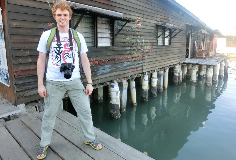 Nomadic Samuel thrilled to be visiting the clan jetties in Penang, George Town, Malaysia 