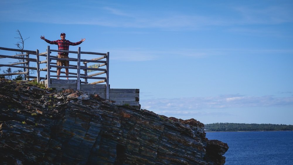 Nomadic Samuel visiting the Ovens wondering if he should have deleted the photo in Nova Scotia 