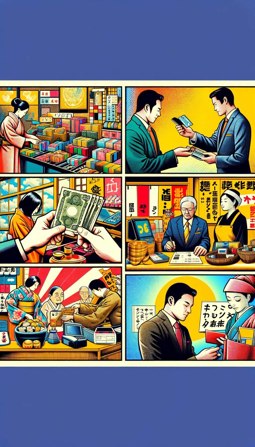 Nuances of shopping etiquette and tips in Japan vividly illustrates various aspects of the shopping experience, including handling items in stores, payment preferences, gift-wrapping, omiyage culture, and the tax-free shopping process for tourists