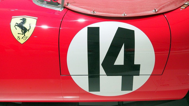 Number 14 on a vintage Ferrari
