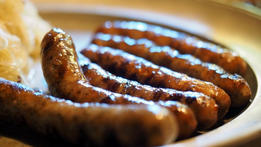 Nuremberg sausages macro details in Germany 