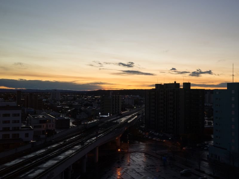 Obihiro sunset silhouette views in Japan