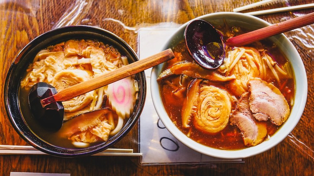 Odun noodles with a rich broth in Nikko, Japan 