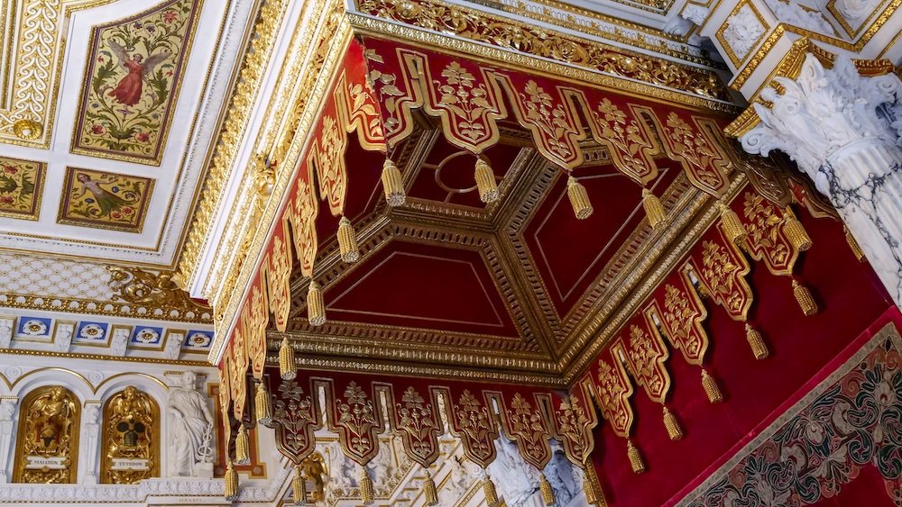 Opulent details inside of Schwerin Castle Schloss in Schwerin, Germany 