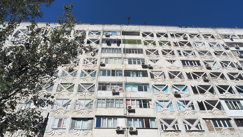 Our soviet era apartment building where we stayed in Bishkek, Kyrgyzstan