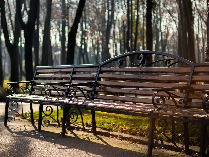 Park bench from Copou Park in Iasi, Romania