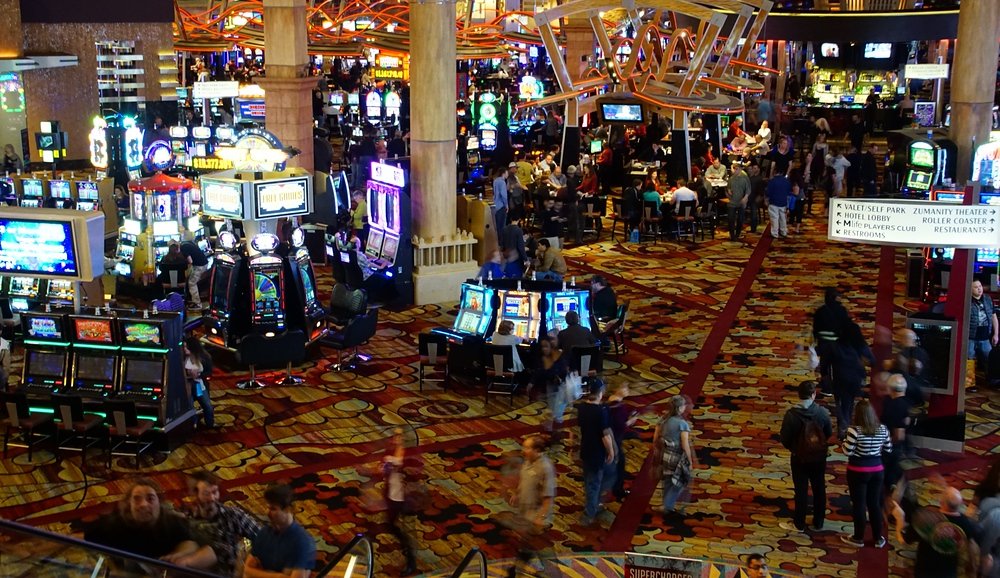 People gambling at a casino in Las Vegas