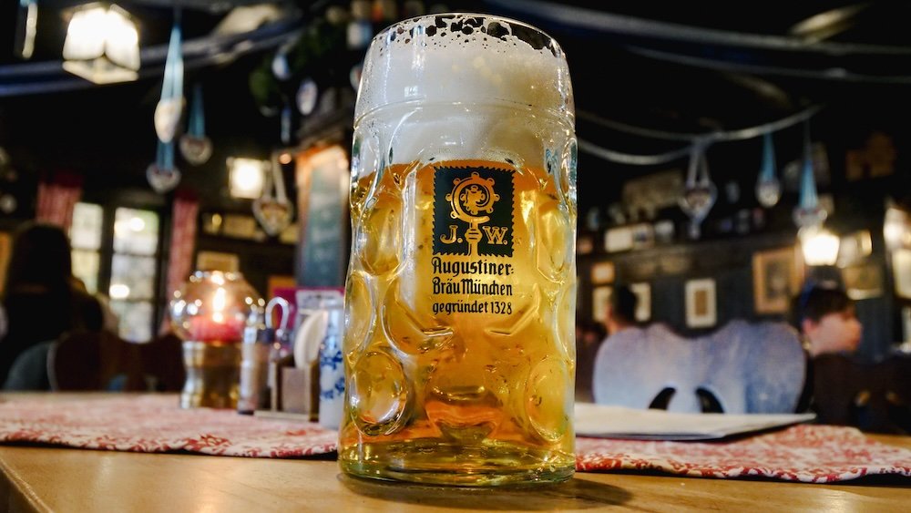 Pint of Munich beer macro details in Germany 