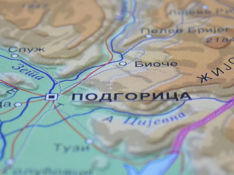 Podgorica pinned on a map 