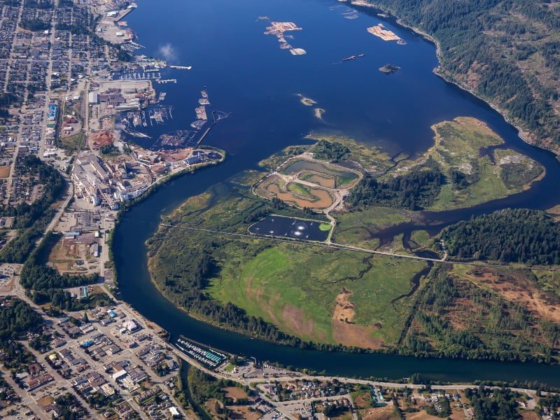 Port Alberni aerial views of the town 