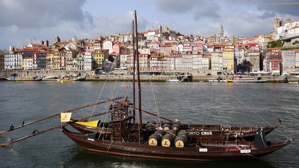 Porto boat views from river level in Portugal 