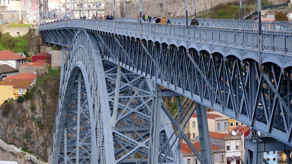 Porto bridge macro details in Portugal 