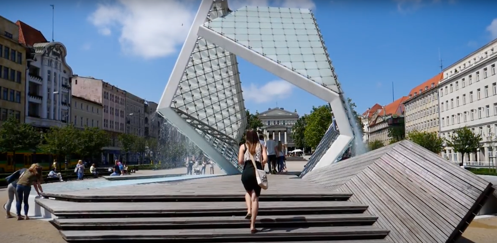 Poznan New Town distinct architecture with That Backpacker exploring on foot in Poland