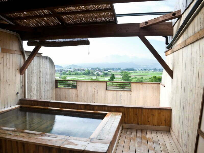 Private onsen with countryside views in Japan