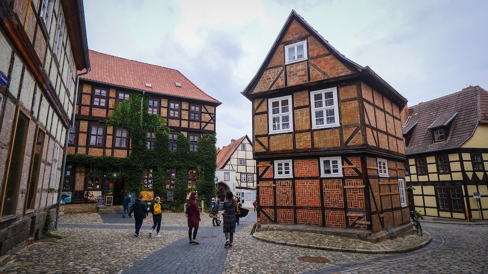 Quedlinburg Market Square Marktplatz in the historical epicenter