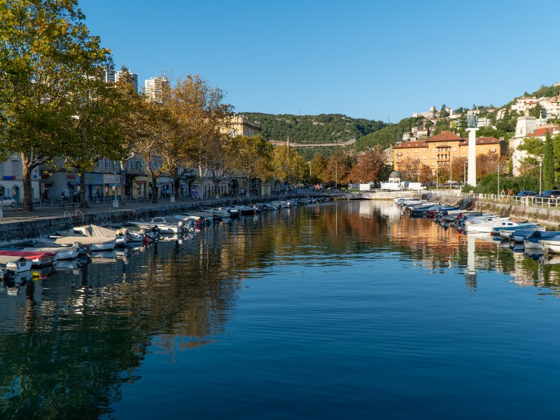 Rijeka boat lined area in Croatia 