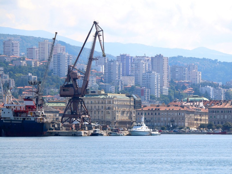 Rijeka industrial port scene in Croatia 