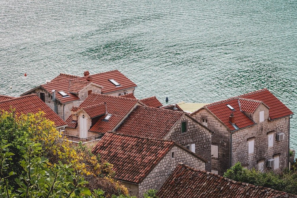 Rooftop views in Perast, Montenegro