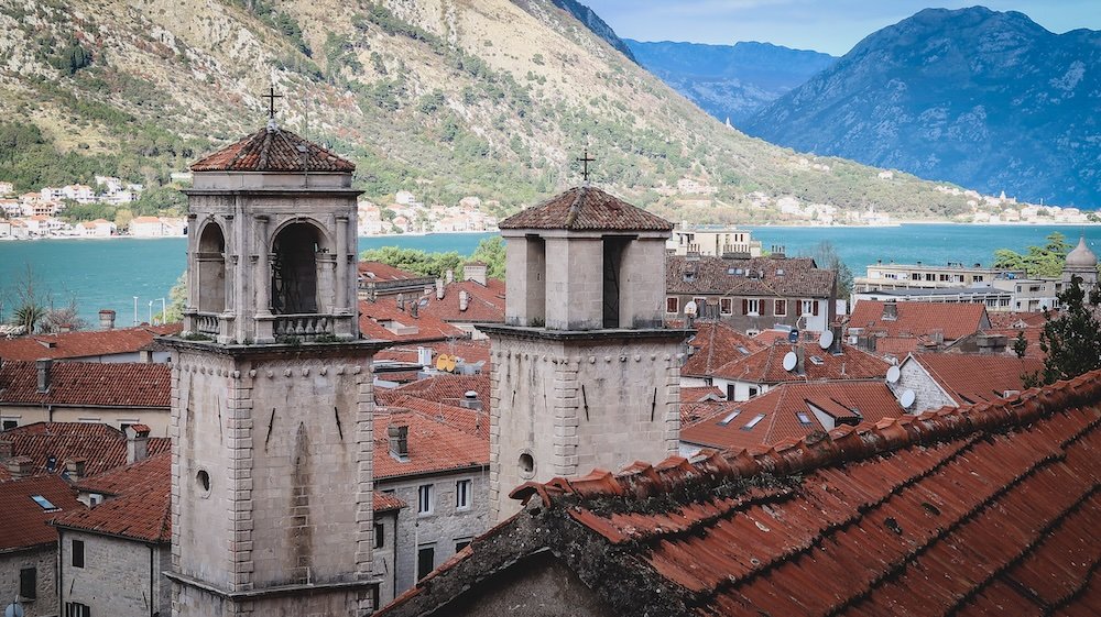 Rooftop views macro details in Kotor, Montenegro 