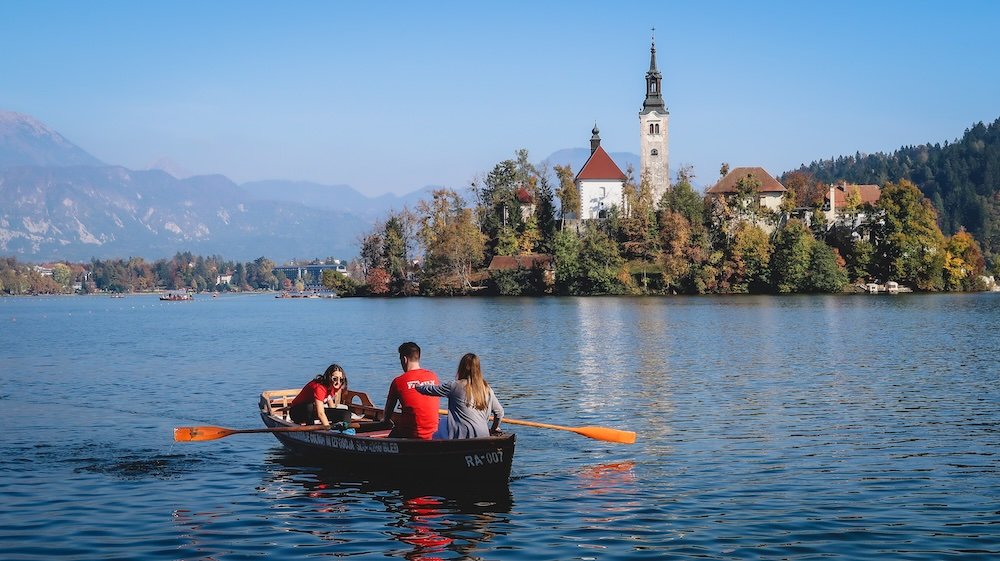 Row boat adventures on a day trip to Lake Bled, Slovenia 