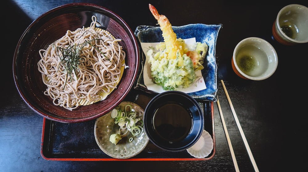 Rural Japanese food in Shirakawago, Japan