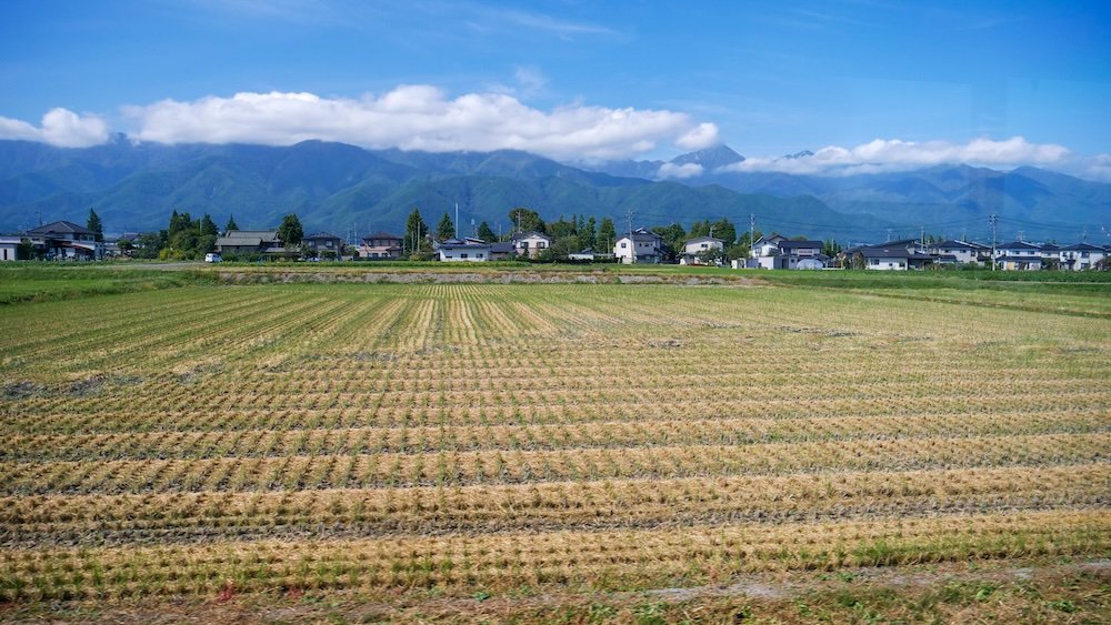 Rural views in Japan on the way to Daio Wasabi Farm