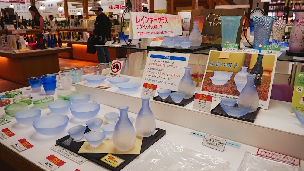 Sake taste test in Otaru, Hokkaido, Japan