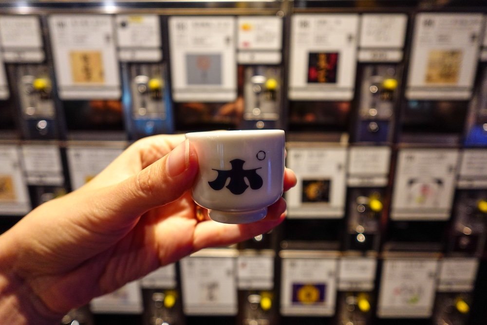 Sake tasting cup in Niigata, Japan 