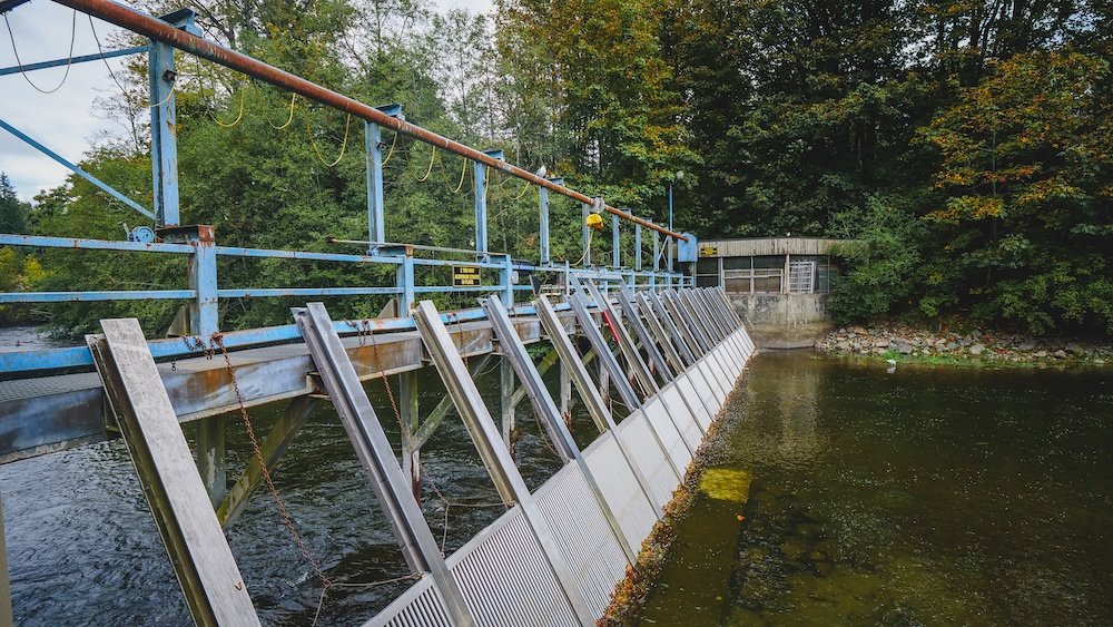 Salmon hatchery located on Campbell River, British Columbia 