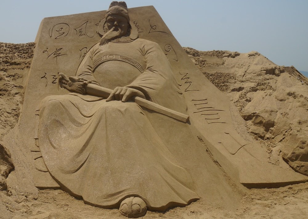 Sand sculpture in Busan beach sand 