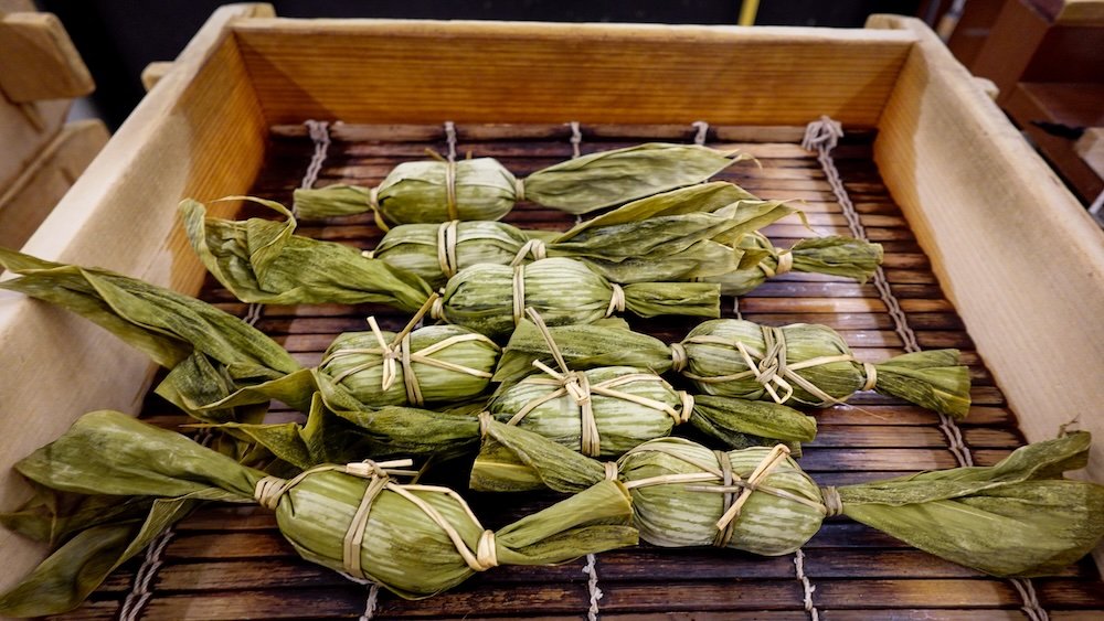 Sasa dango a traditional sweet wrapped in bamboo leaves in Yuzawa, Japan 