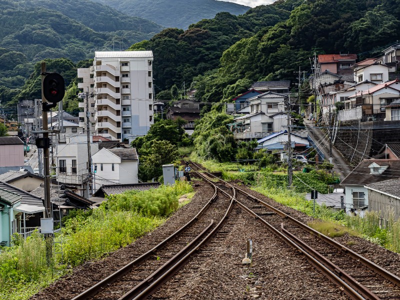 Sasebo railtracks in Japan