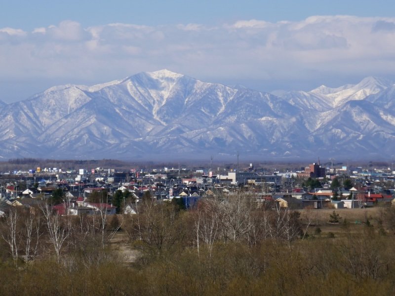 Scenic mountain views of Obihiro, Japan 