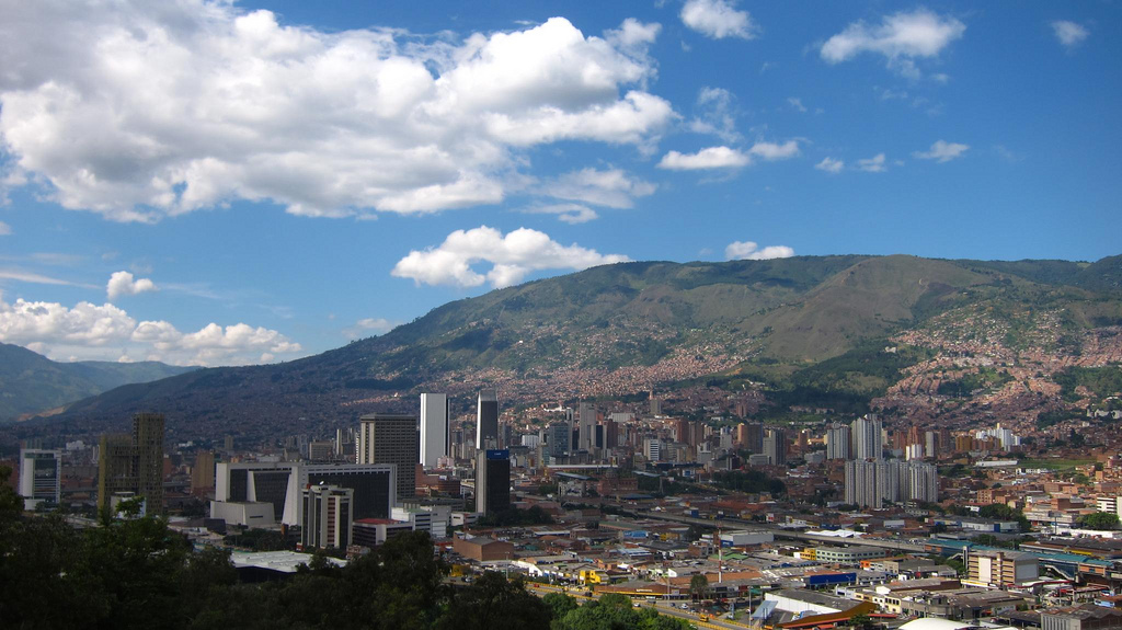 Scenic views from downtown Medellin, Colombia