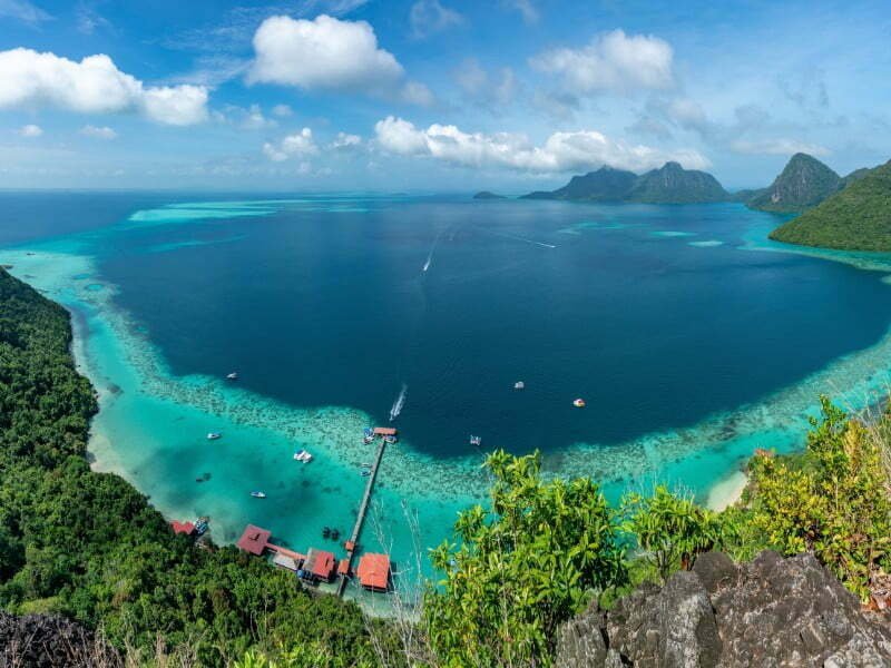 Semporna island views in Malaysia of tropical paradise 